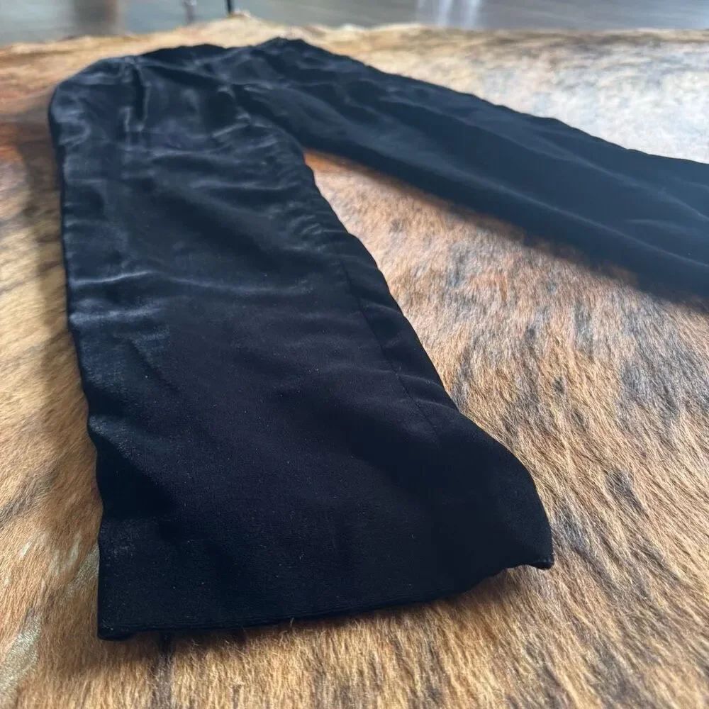Vintage Dana Buchman Vintage Black Velvet Silk Straight Leg Pants 6 - Picture 3 of 8